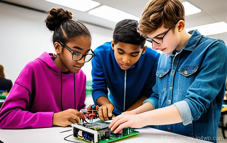 오픈소스 하드웨어의 미래 예측 - **Prompt 1: Home Workshop Innovation**
    A young, enthusiastic maker, wearing a practical denim ap...